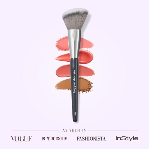 BK BEAUTY ANGIE HOT & FLASHY A507 Angled Blush Brush – Fluffy Synthetic Brush for Blush, Bronzer & Contour, Seamless Streak-Free Finish Avelisse