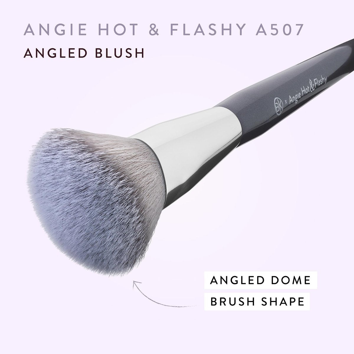 BK BEAUTY ANGIE HOT & FLASHY A507 Angled Blush Brush – Fluffy Synthetic Brush for Blush, Bronzer & Contour, Seamless Streak-Free Finish Avelisse