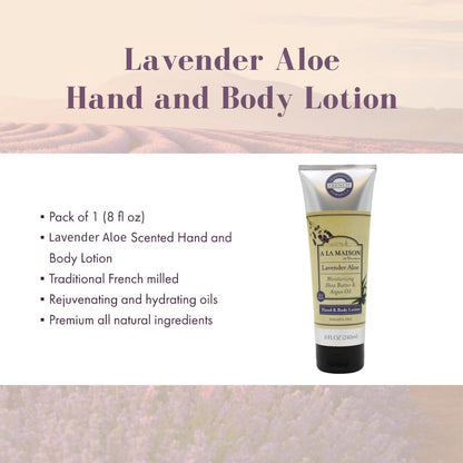 A LA MAISON Lavender Aloe Body Lotion – 8 Fl Oz – Hydrating & Soothing Moisturizer Avelisse