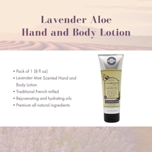 A LA MAISON Lavender Aloe Body Lotion – 8 Fl Oz – Hydrating & Soothing Moisturizer Avelisse