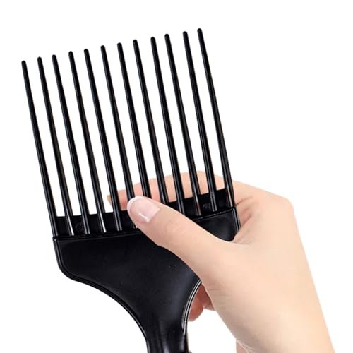 Soft 'N Style Plastic Hair Pick Combs for Women and Men - 3 Pack Black Detangling Combs for Afro, Curly Hair Braiding and Styling - görsel 5