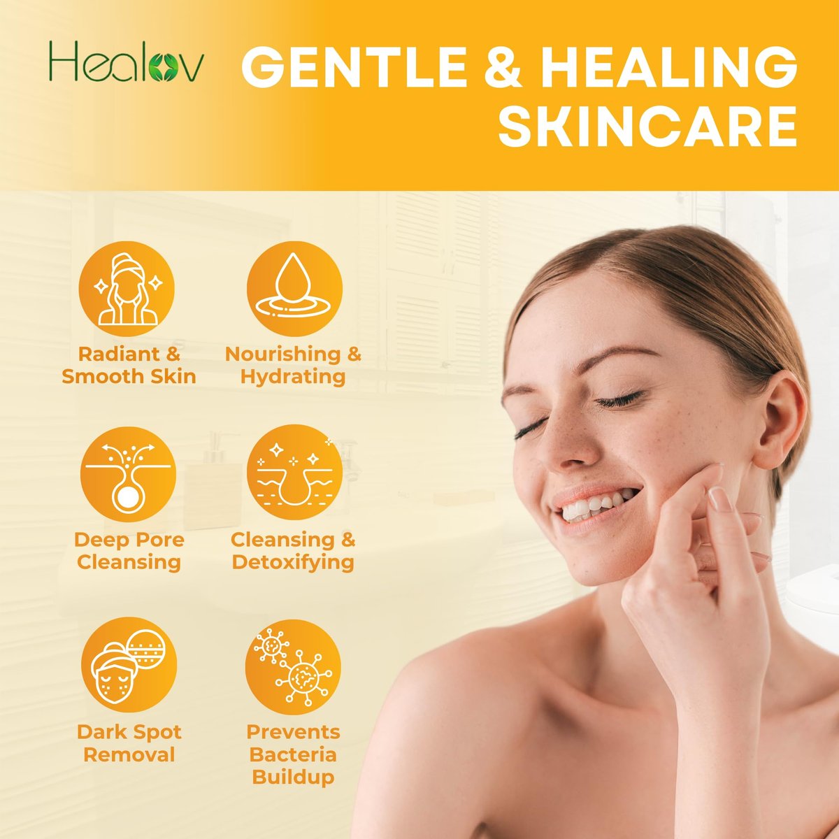 Healov Turmeric Lotion for Dark Spots – Natural Skin Brightening Body Lotion & Face Cream for Hyperpigmentation, Acne, Scars & Sun Damage – 10 oz - görsel 8