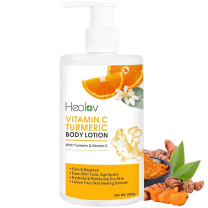Healov Turmeric Lotion for Dark Spots – Natural Skin Brightening Body Lotion & Face Cream for Hyperpigmentation, Acne, Scars & Sun Damage – 10 oz
