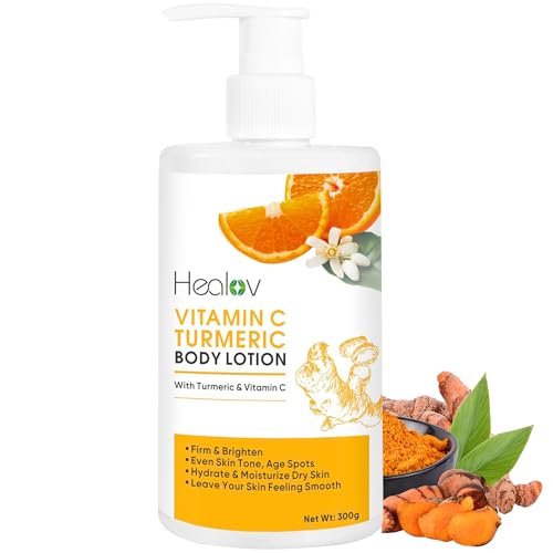 Healov Turmeric Lotion for Dark Spots – Natural Skin Brightening Body Lotion & Face Cream for Hyperpigmentation, Acne, Scars & Sun Damage – 10 oz - görsel 1