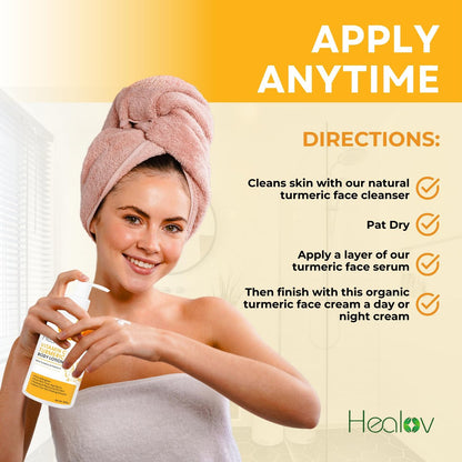 Healov Turmeric Lotion for Dark Spots – Natural Skin Brightening Body Lotion & Face Cream for Hyperpigmentation, Acne, Scars & Sun Damage – 10 oz