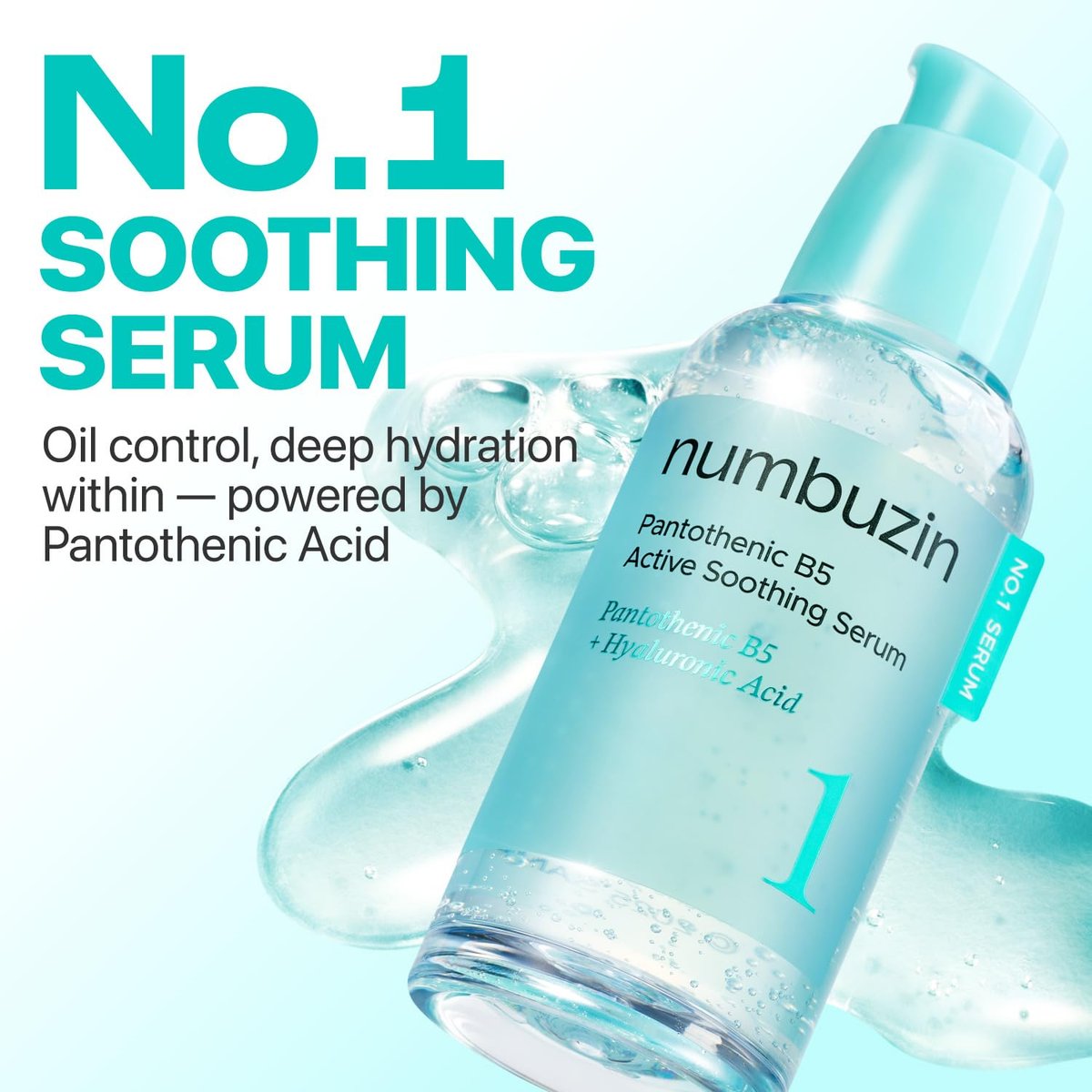 numbuzin No.1 Serum | Pantothenic B5 Active Soothing Serum | Soothing & Hydrating for Oily & Acne-Prone Skin | 1.69 fl oz Avelisse