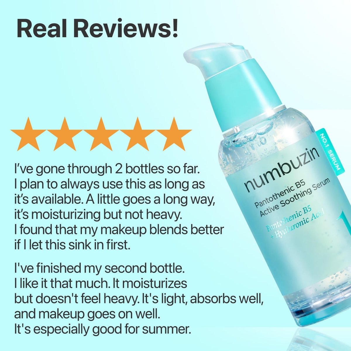 numbuzin No.1 Serum | Pantothenic B5 Active Soothing Serum | Soothing & Hydrating for Oily & Acne-Prone Skin | 1.69 fl oz Avelisse