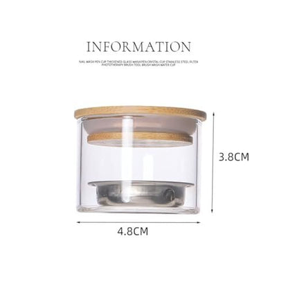 KACHIMOO Nail Brushes Washing Cup Dappen Dish for Acrylic Nails - Layered Nail Art Brush Wash Cup with Lid