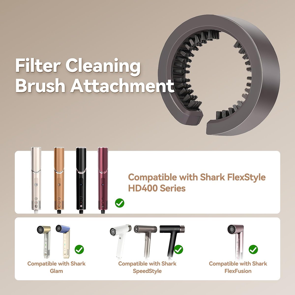 Filter Cleaning Brush for Shark FlexStyle Air Styling & Drying System HD430/HD435/HD440/HD453, Cleaner Attachment Avelisse