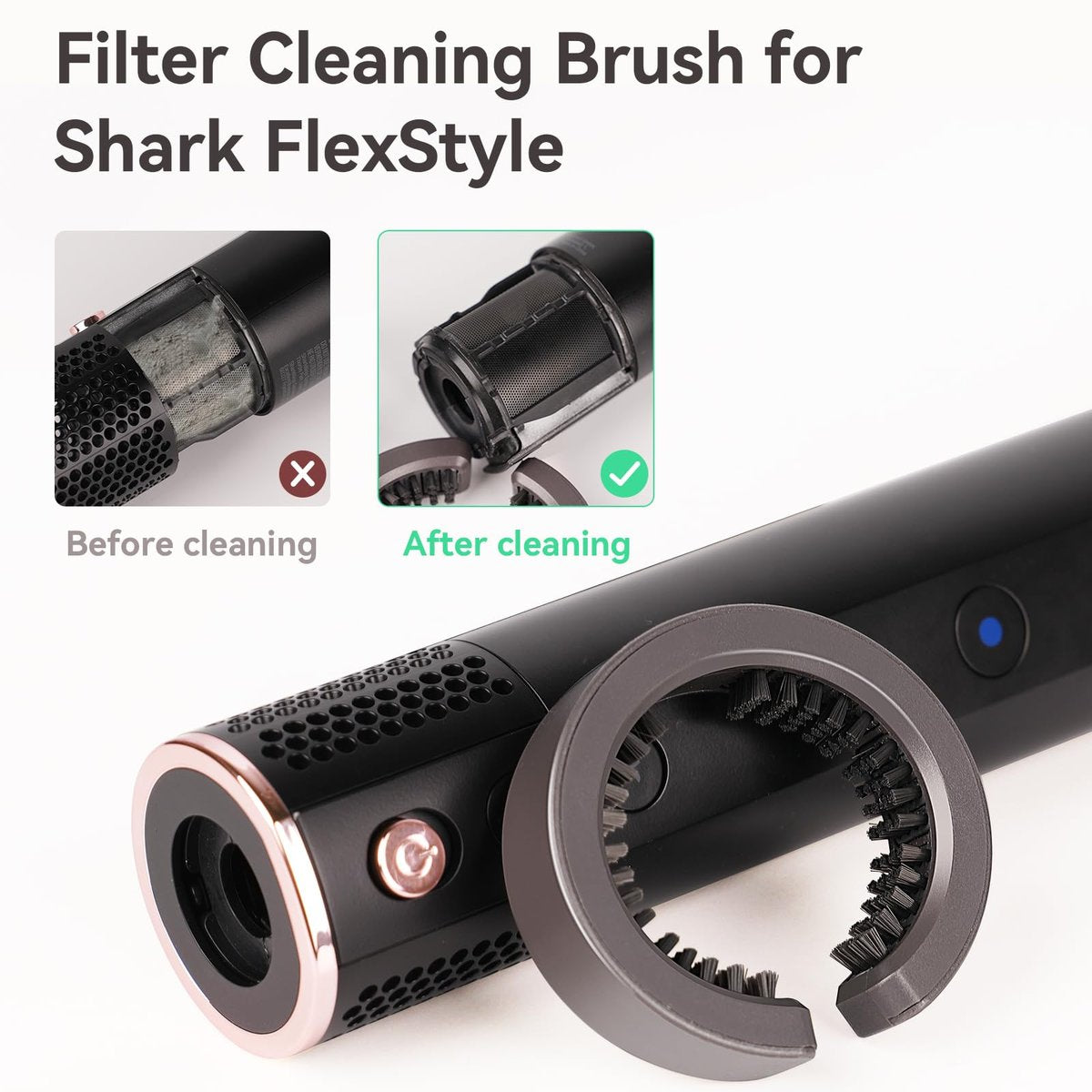 Filter Cleaning Brush for Shark FlexStyle Air Styling & Drying System HD430/HD435/HD440/HD453, Cleaner Attachment Avelisse