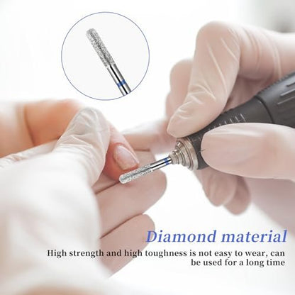 Jeffdad 10pcs Nail Drill Bits Set – Professional Diamond Bits for Cuticle Removal, Acrylic & Gel Nails