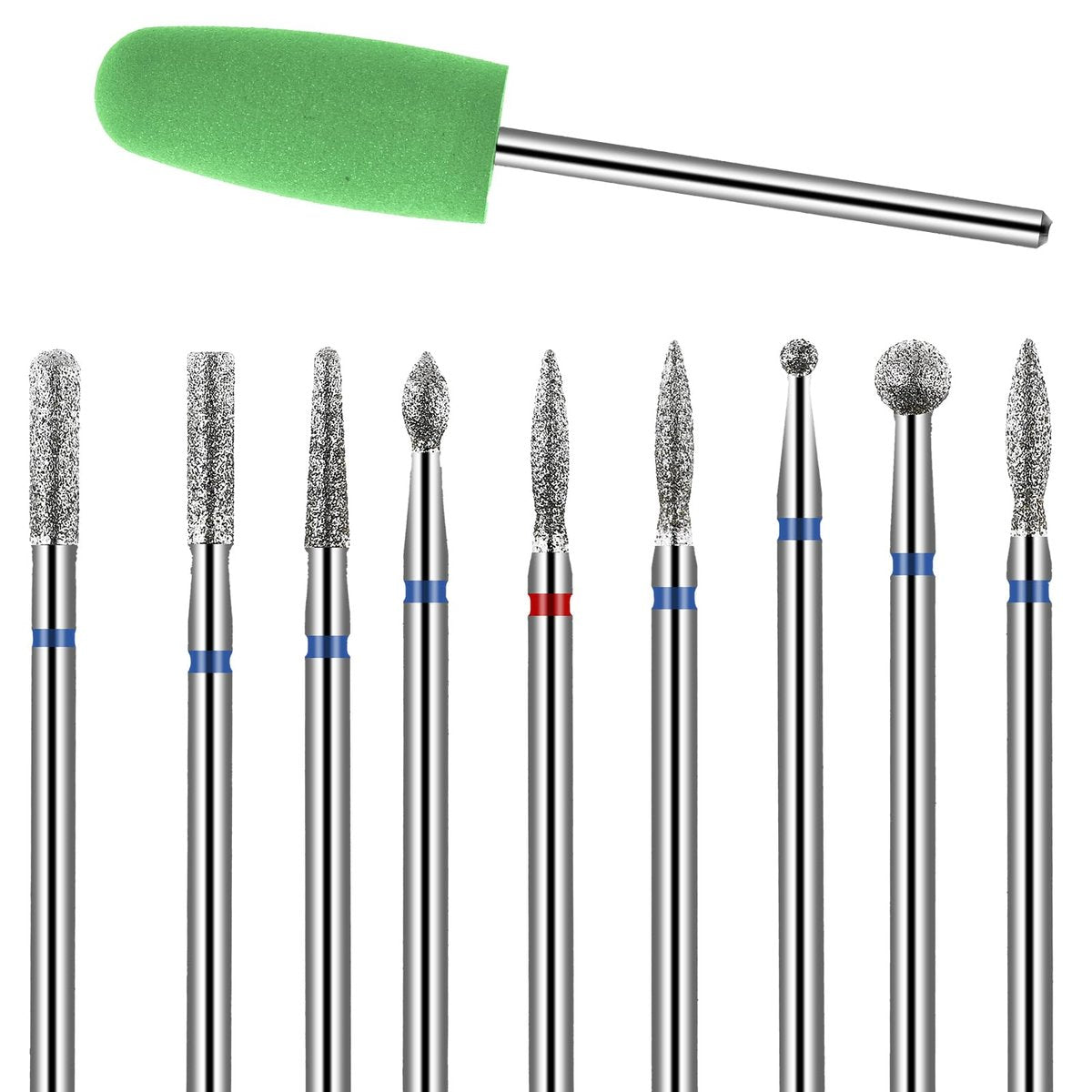 Jeffdad 10pcs Nail Drill Bits Set – Professional Diamond Bits for Cuticle Removal, Acrylic & Gel Nails - görsel 1