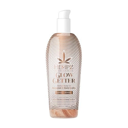 Hempz Glow Getter Hydrating Body Oil with Shimmer – 6.76 oz Avelisse