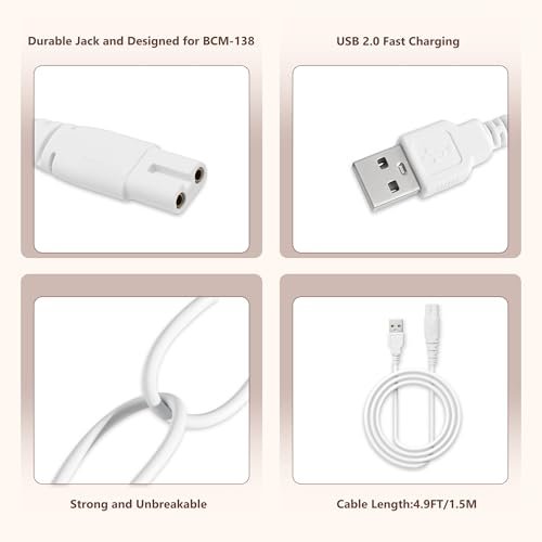 2 Pack Replacement Charger Cable for Electric Callus Remover - Compatible with Pritech BCM-1138 & Most Electric Foot Callus Removers - görsel 12