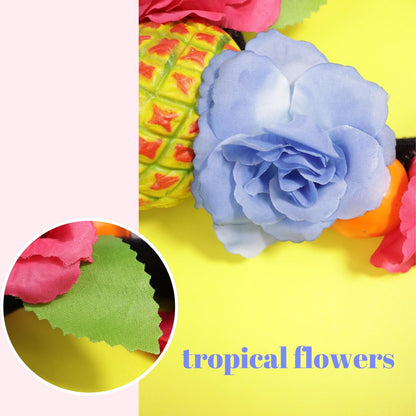 Needzo Tropical Themed Headbands - Colorful Pineapple & Floral Details, One Size Fits Most (Pack of 3)