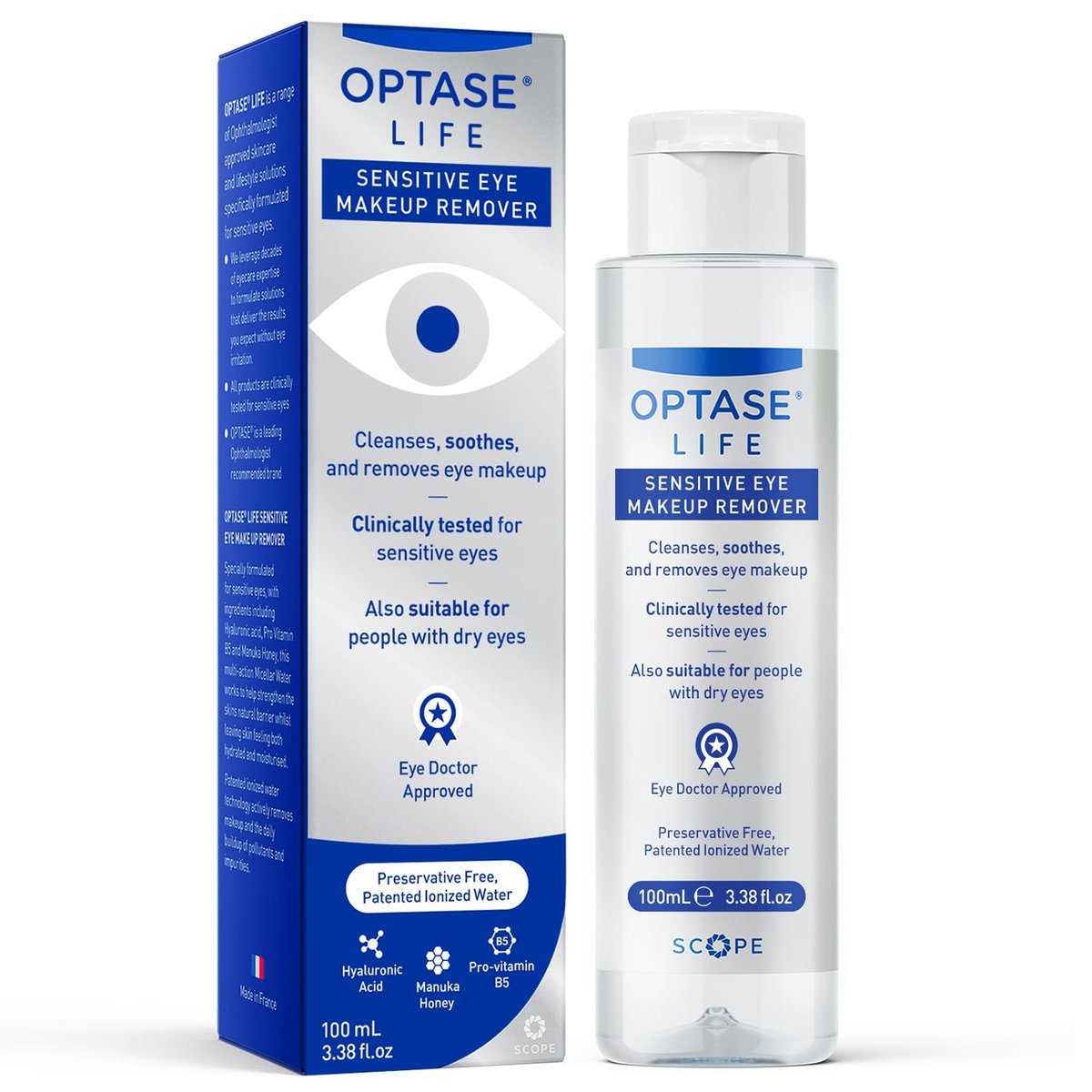 Optase Life Sensitive Eye Makeup Remover – Gentle & Effective for All Skin Types - Breakthrough Innovation vs Traditional Micellar Water - 100ml - görsel 1