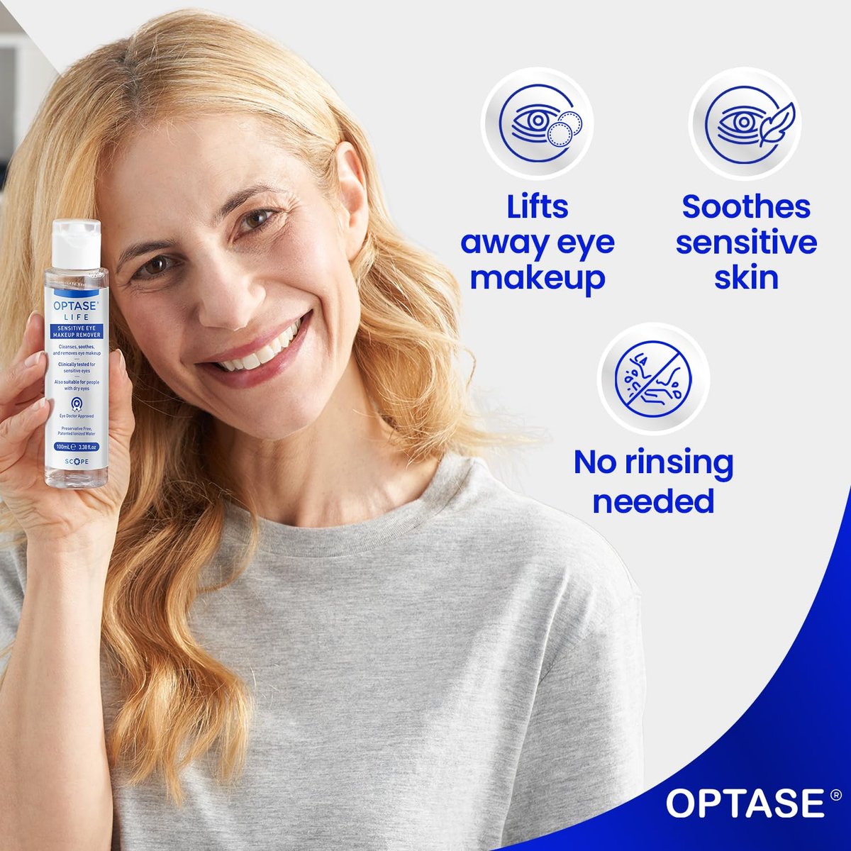 Optase Life Sensitive Eye Makeup Remover – Gentle & Effective for All Skin Types - Breakthrough Innovation vs Traditional Micellar Water - 100ml - görsel 5