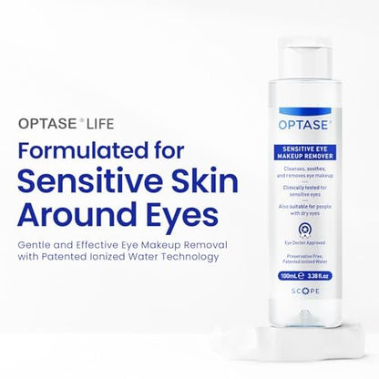 Optase Life Sensitive Eye Makeup Remover – Gentle & Effective for All Skin Types - Breakthrough Innovation vs Traditional Micellar Water - 100ml
