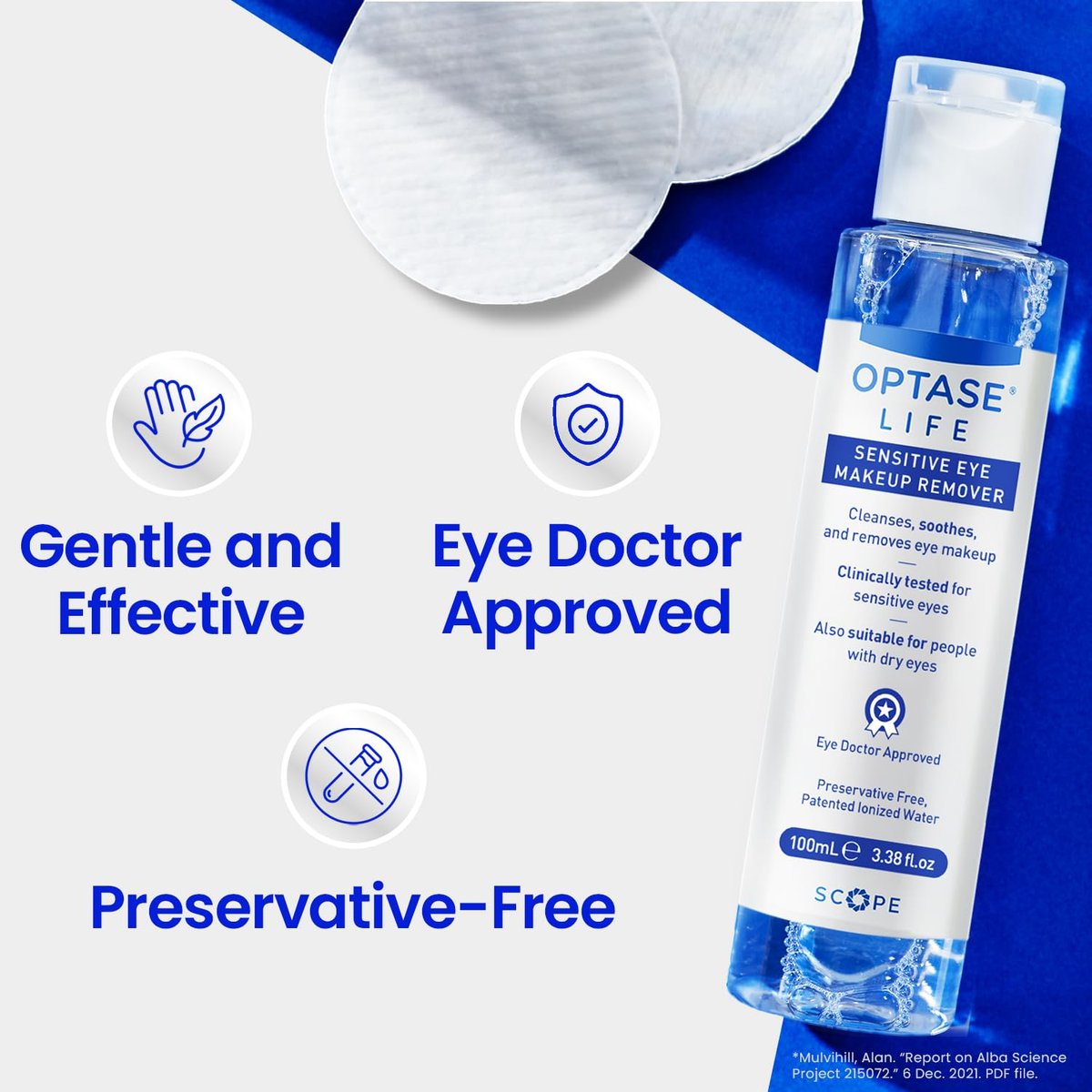 Optase Life Sensitive Eye Makeup Remover – Gentle & Effective for All Skin Types - Breakthrough Innovation vs Traditional Micellar Water - 100ml - görsel 7