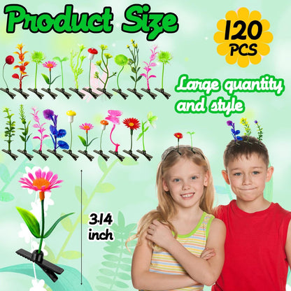 Baaxxango 120 Piece Bean Sprout Hair Clips - Funny Plant Hairpins, Mixed Style Flower Butterfly Mushroom Grass Barrette Set for Women, Girls, Kids, Party Avelisse