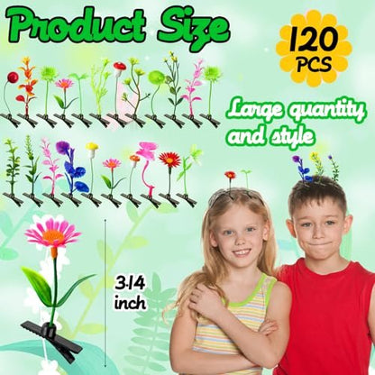 Baaxxango 120 Piece Bean Sprout Hair Clips - Funny Plant Hairpins, Mixed Style Flower Butterfly Mushroom Grass Barrette Set for Women, Girls, Kids, Party Avelisse
