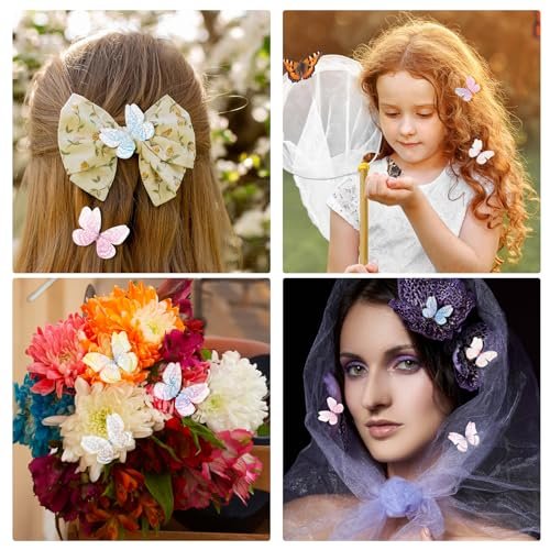60 Pcs Colorful Organza Butterfly Appliques – 3D Lace Fabric Butterflies for DIY Crafts, Wedding Party Decor, Clothing Embellishments, Home Decoration (10 Styles) - görsel 14