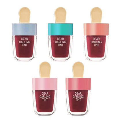 Wenrny Ice Cream Lip Gloss 5-Color Set - Long Lasting Waterproof Non-Stick Lip Glosses Kit for Women & Girls, Lip Care Set, Water Gel Tint