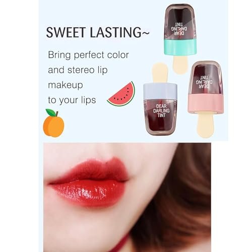 Wenrny Ice Cream Lip Gloss 5-Color Set - Long Lasting Waterproof Non-Stick Lip Glosses Kit for Women & Girls, Lip Care Set, Water Gel Tint - görsel 6