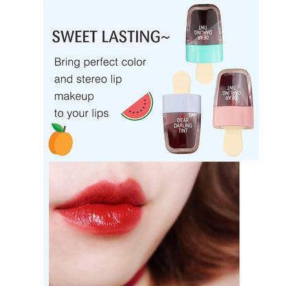Wenrny Ice Cream Lip Gloss 5-Color Set - Long Lasting Waterproof Non-Stick Lip Glosses Kit for Women & Girls, Lip Care Set, Water Gel Tint