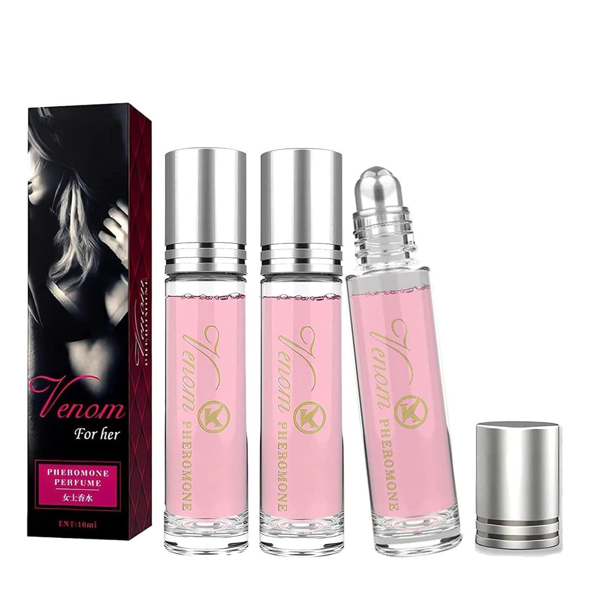 Lunex Phero Perfume for Women - 3 Pack Pheromone Roll-On Oil, Long-Lasting Eau de Parfum - görsel 1