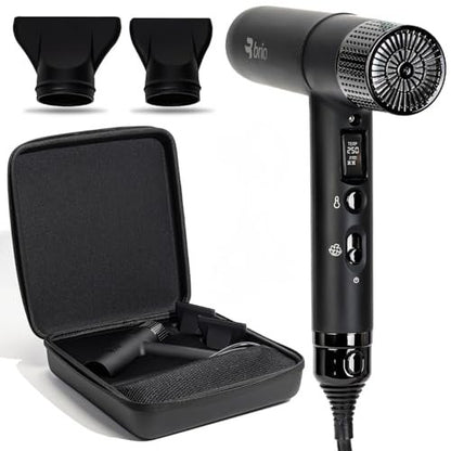 Brio Compact Hair Dryer with Digital Brushless Motor | Lightweight Travel Blow Dryer (Black)