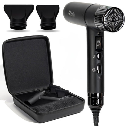 Brio Compact Hair Dryer with Digital Brushless Motor | Lightweight Travel Blow Dryer (Black)
