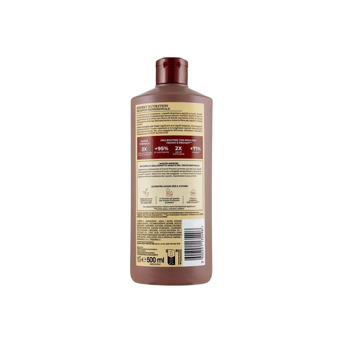 Franck Provost Paris Shampoo Expert Nutrition with Shea Butter and Coconut Oil for Dry Hair - 500 ml (16.9 Fl Oz) - Made in Italy - görsel 5