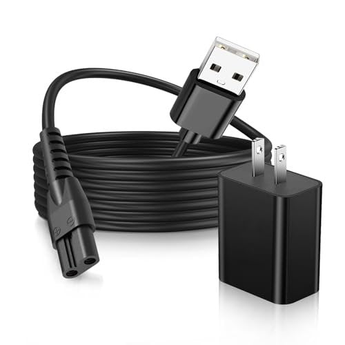 QCCAC 5V USB Charger Replacement for Manscaped Lawn Mower 3.0 & Trimmer 2.0, Power Adapter for Manscaped Shaver, Charging Cable Cord Avelisse
