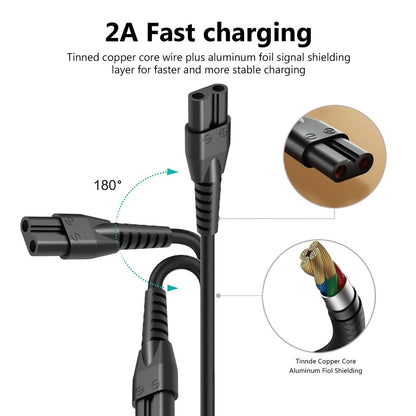 QCCAC 5V USB Charger Replacement for Manscaped Lawn Mower 3.0 & Trimmer 2.0, Power Adapter for Manscaped Shaver, Charging Cable Cord Avelisse