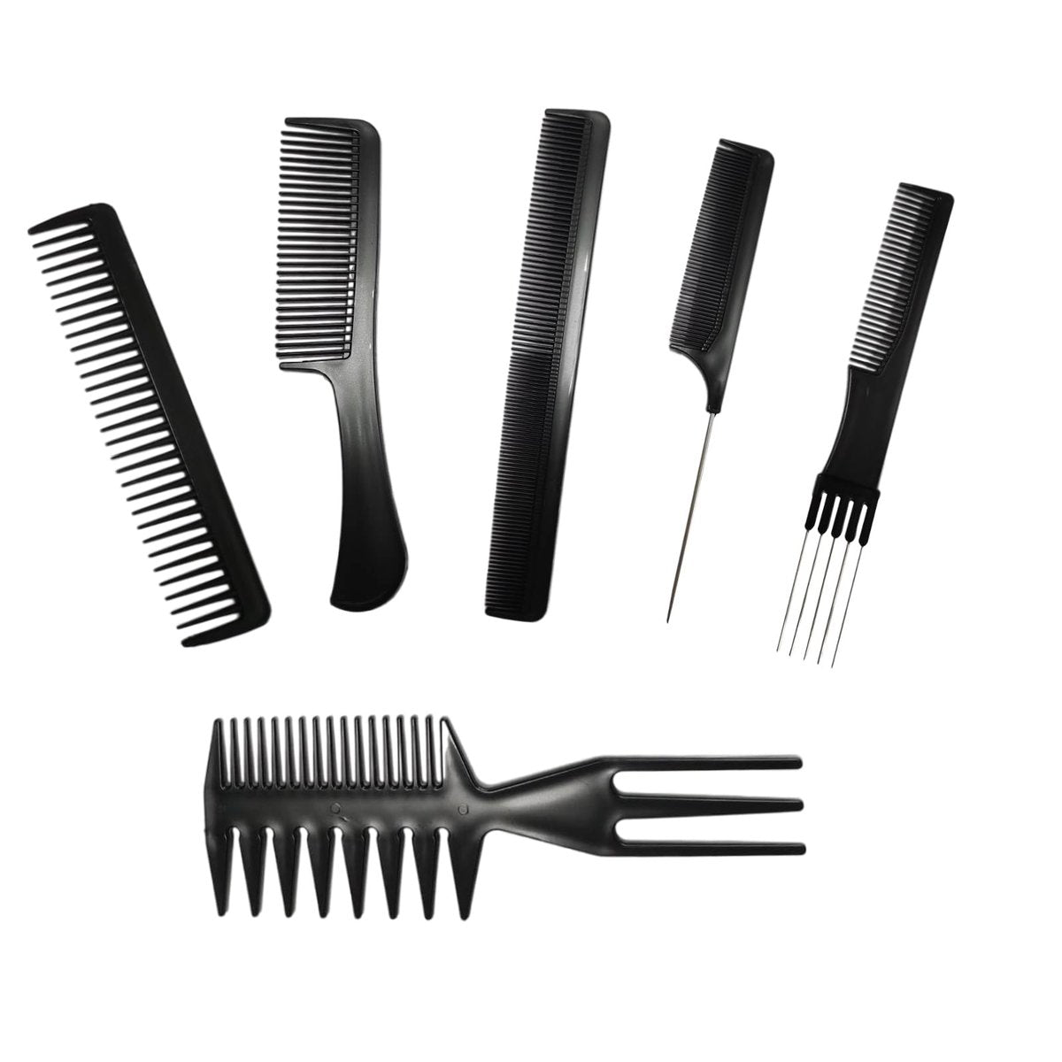 Professional Hair Comb Set 6-Piece – Barber & Salon Hair Cutting and Styling Combs Kit – Fine & Wide Tooth, Rat Tail & Sectioning Hairdressing Combs for All Hair Types - görsel 1