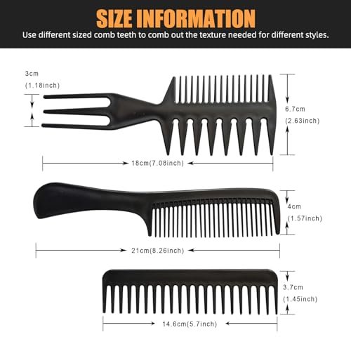 Professional Hair Comb Set 6-Piece – Barber & Salon Hair Cutting and Styling Combs Kit – Fine & Wide Tooth, Rat Tail & Sectioning Hairdressing Combs for All Hair Types - görsel 4