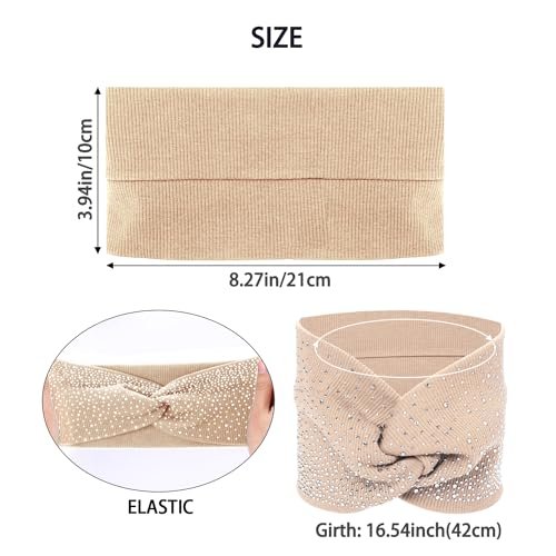 Sliverdew Sparkly Head Wraps for Black Women – 3 Pack Crystal Wide Headbands, Bling Fancy Head Scarf Turban, Stretchy Hair Bands African Elastic Hair Accessories - görsel 4