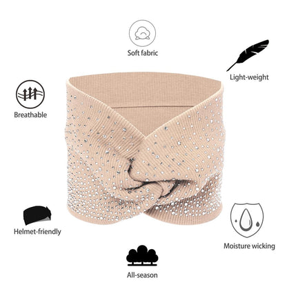 Sliverdew Sparkly Head Wraps for Black Women – 3 Pack Crystal Wide Headbands, Bling Fancy Head Scarf Turban, Stretchy Hair Bands African Elastic Hair Accessories