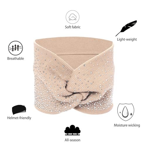 Sliverdew Sparkly Head Wraps for Black Women – 3 Pack Crystal Wide Headbands, Bling Fancy Head Scarf Turban, Stretchy Hair Bands African Elastic Hair Accessories - görsel 6