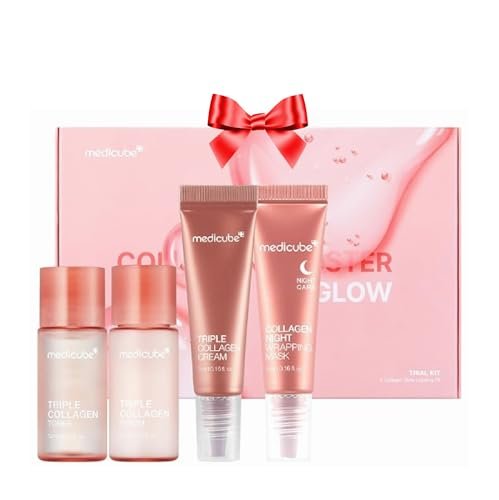 medicube Glass Skin Collagen Trial Kit – 4-Step Korean Skincare Set for Glowy Skin, Travel Size Avelisse