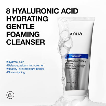 ANUA Hydrating Gentle Foaming Cleanser – Daily Face Wash for Double Cleansing, Hyaluronic Acid, Zinc, Panthenol, for Dry & Sensitive Skin, Sebum Balance Facial Cleanser, Korean Skincare, 5.07 fl. oz Avelisse