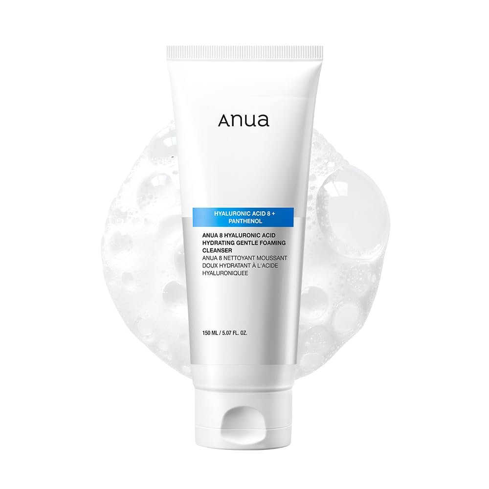 ANUA Hydrating Gentle Foaming Cleanser – Daily Face Wash for Double Cleansing, Hyaluronic Acid, Zinc, Panthenol, for Dry & Sensitive Skin, Sebum Balance Facial Cleanser, Korean Skincare, 5.07 fl. oz Avelisse