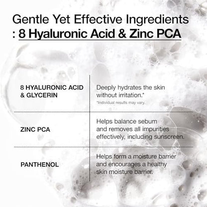 ANUA Hydrating Gentle Foaming Cleanser – Daily Face Wash for Double Cleansing, Hyaluronic Acid, Zinc, Panthenol, for Dry & Sensitive Skin, Sebum Balance Facial Cleanser, Korean Skincare, 5.07 fl. oz Avelisse