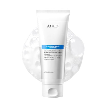 ANUA Hydrating Gentle Foaming Cleanser – Daily Face Wash for Double Cleansing, Hyaluronic Acid, Zinc, Panthenol, for Dry & Sensitive Skin, Sebum Balance Facial Cleanser, Korean Skincare, 5.07 fl. oz Avelisse