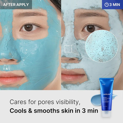 Medicube Zero Pore Blackhead Mud Facial Mask - Cooling Pore Tightening 3-Minute Quick Dry Formula with AHA, BHA, PHA & Purifying Clay - Korean Mud Mask 3.52 oz Avelisse