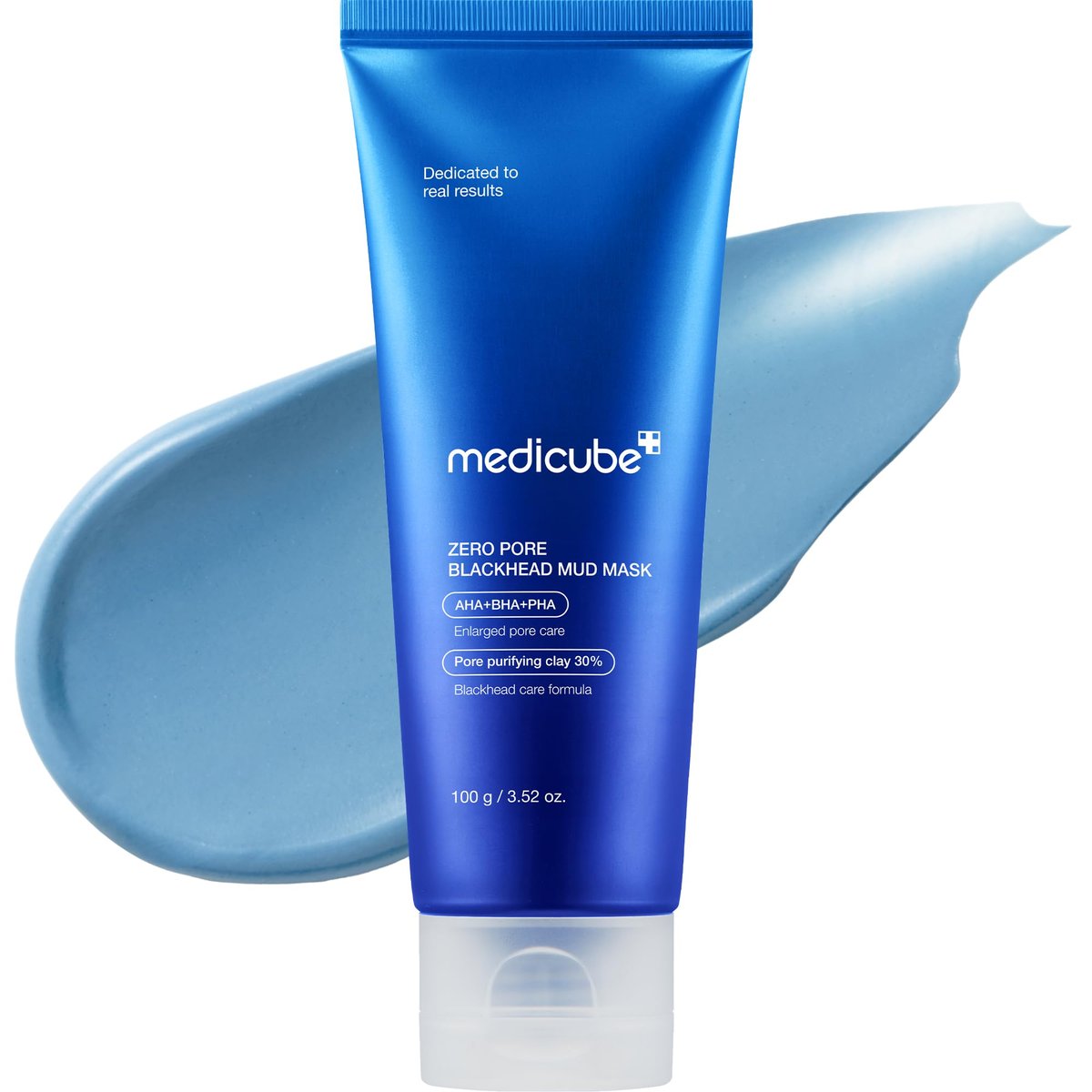 Medicube Zero Pore Blackhead Mud Facial Mask - Cooling Pore Tightening 3-Minute Quick Dry Formula with AHA, BHA, PHA & Purifying Clay - Korean Mud Mask 3.52 oz Avelisse