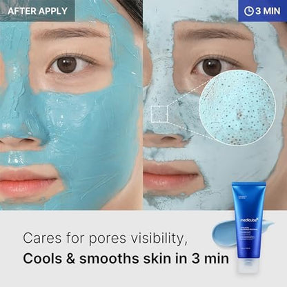 Medicube Zero Pore Blackhead Mud Facial Mask - Cooling Pore Tightening 3-Minute Quick Dry Formula with AHA, BHA, PHA & Purifying Clay - Korean Mud Mask 3.52 oz Avelisse
