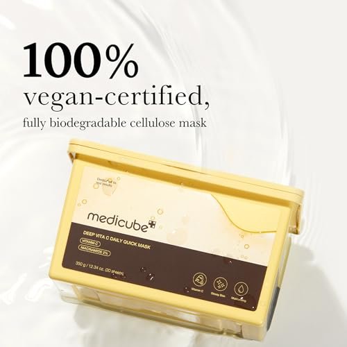 Medicube Deep Vita C Daily Quick 30 Sheet Masks - Vegan Certified, Quick Dispenser, Triple Vitamin Complex for Radiance and Hydration - Korean Face Masks - görsel 7