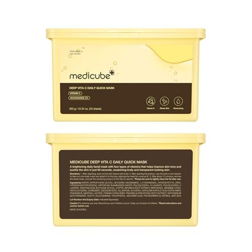 Medicube Deep Vita C Daily Quick 30 Sheet Masks - Vegan Certified, Quick Dispenser, Triple Vitamin Complex for Radiance and Hydration - Korean Face Masks - görsel 15